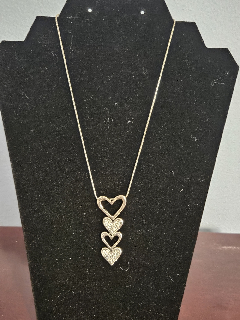 Brighton Silver-Tone Triple Heart Pendant Necklace